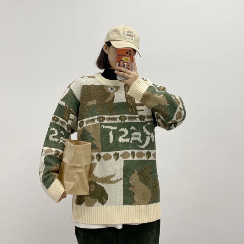 Áo Len Hình Gấu Thỏ Unisex