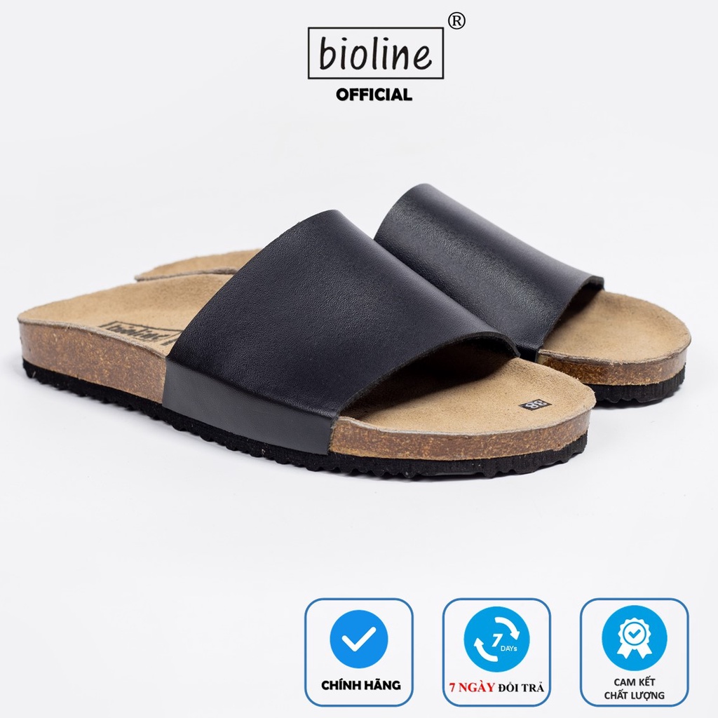 PU05 - Dép Đế Trấu BIOLINE Official Quai Da Pu Nguyên Tấm