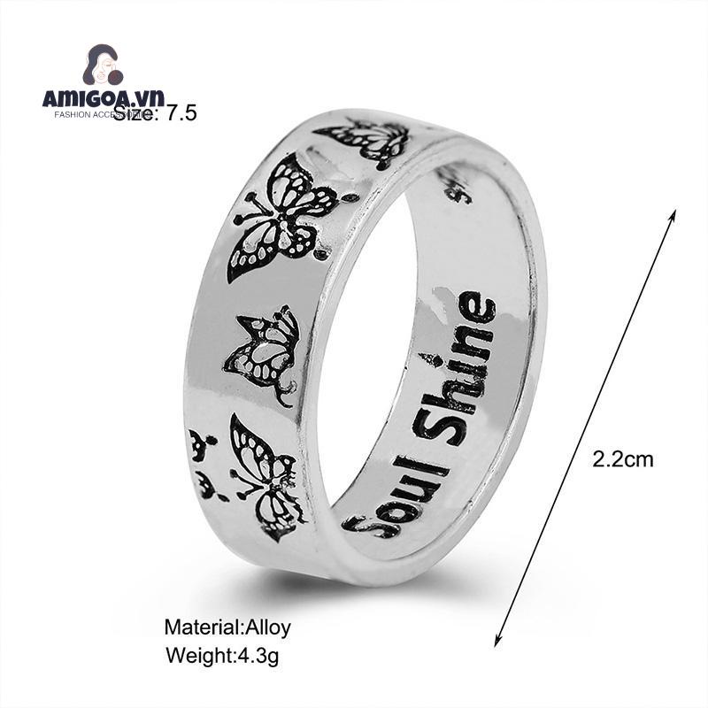 ✨✨Nhẫn bạc 925 hình bướm phong cách retro thời trang cho nữ
