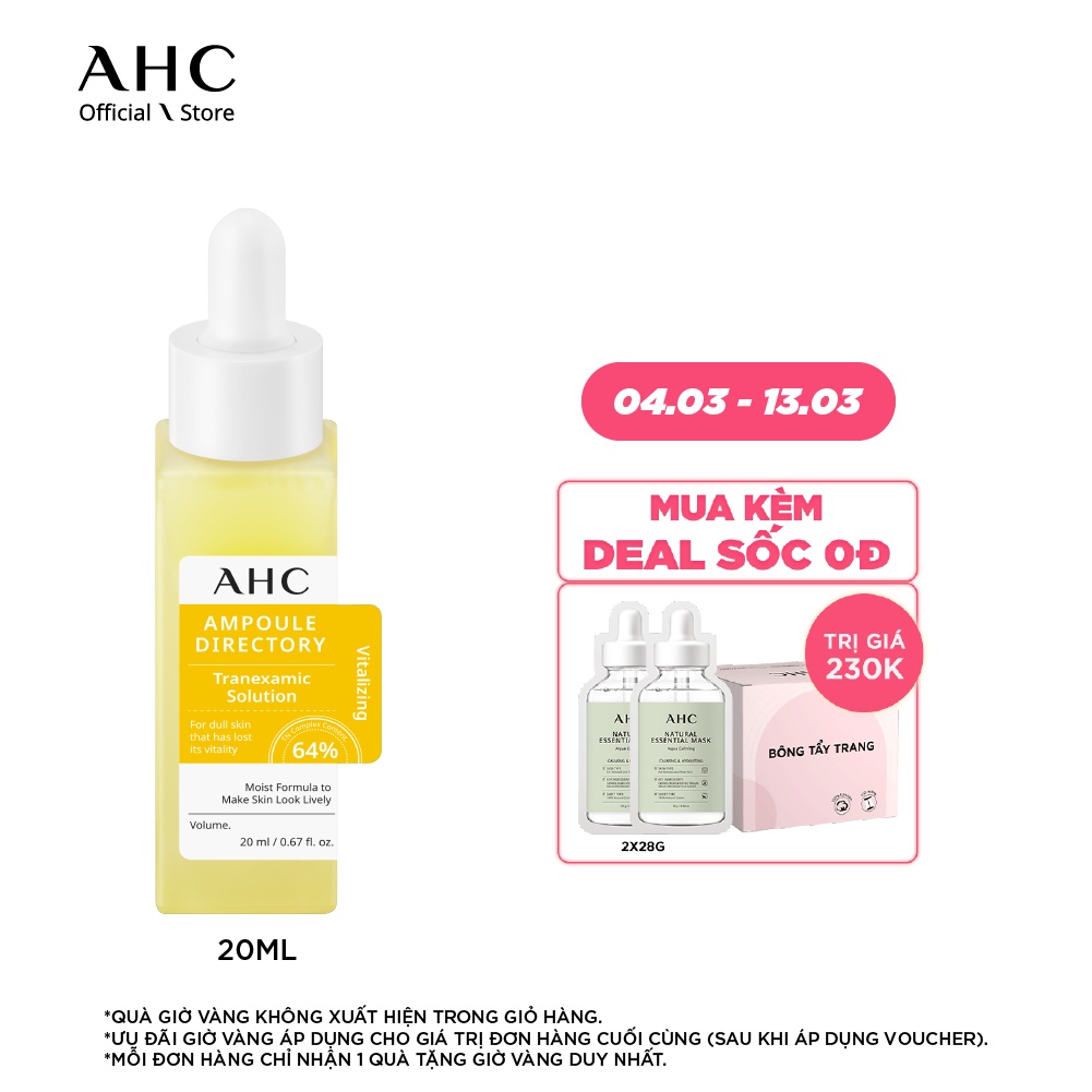 Tinh Chất Cô Đặc Mờ Thâm Nám &amp; Dưỡng Trắng AHC Ampoule Directory Tranexamic Solution 20ml