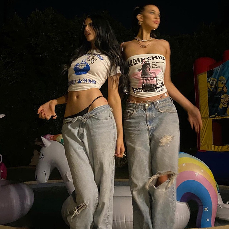 Áo Ống Hở Vai In Họa Tiết Thời Trang Cho Nữ