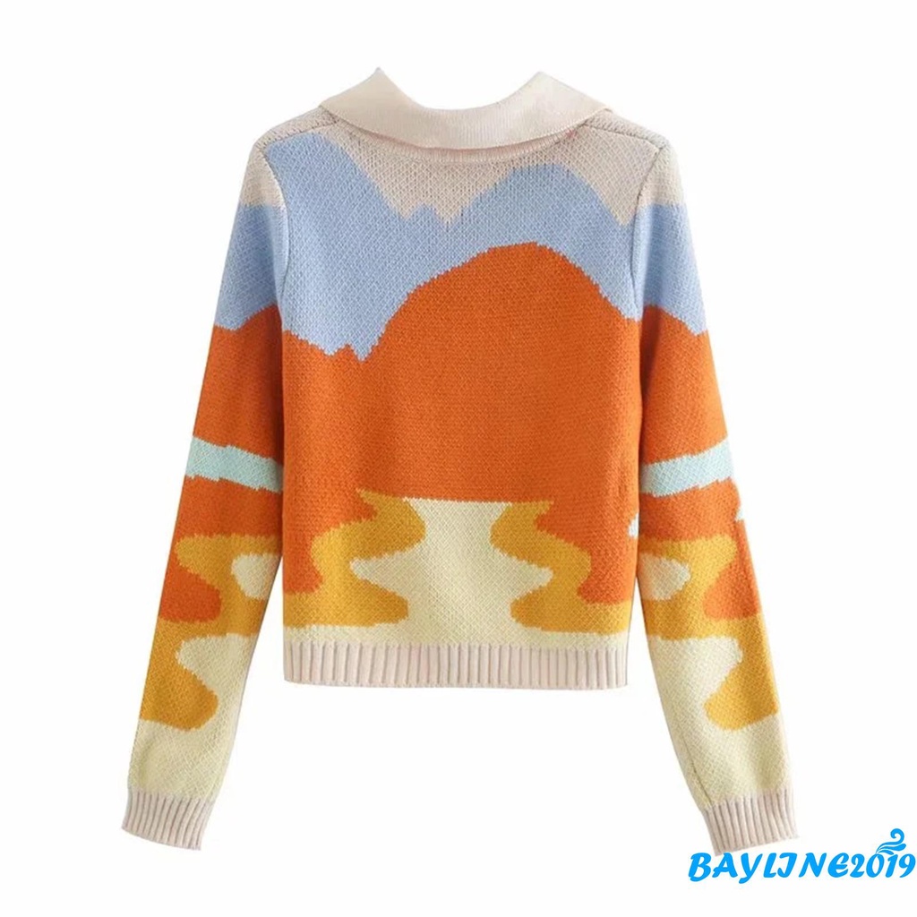 Áo cardigan dệt kim tay dài thêu chữ màu sắc thời trang cho nữ