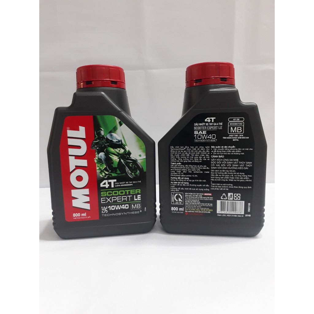 Nhớt Xe Tay Ga MOTUL SCOOTER EXPERT LE 4T 10W40 800ML Tem QR Chống giả