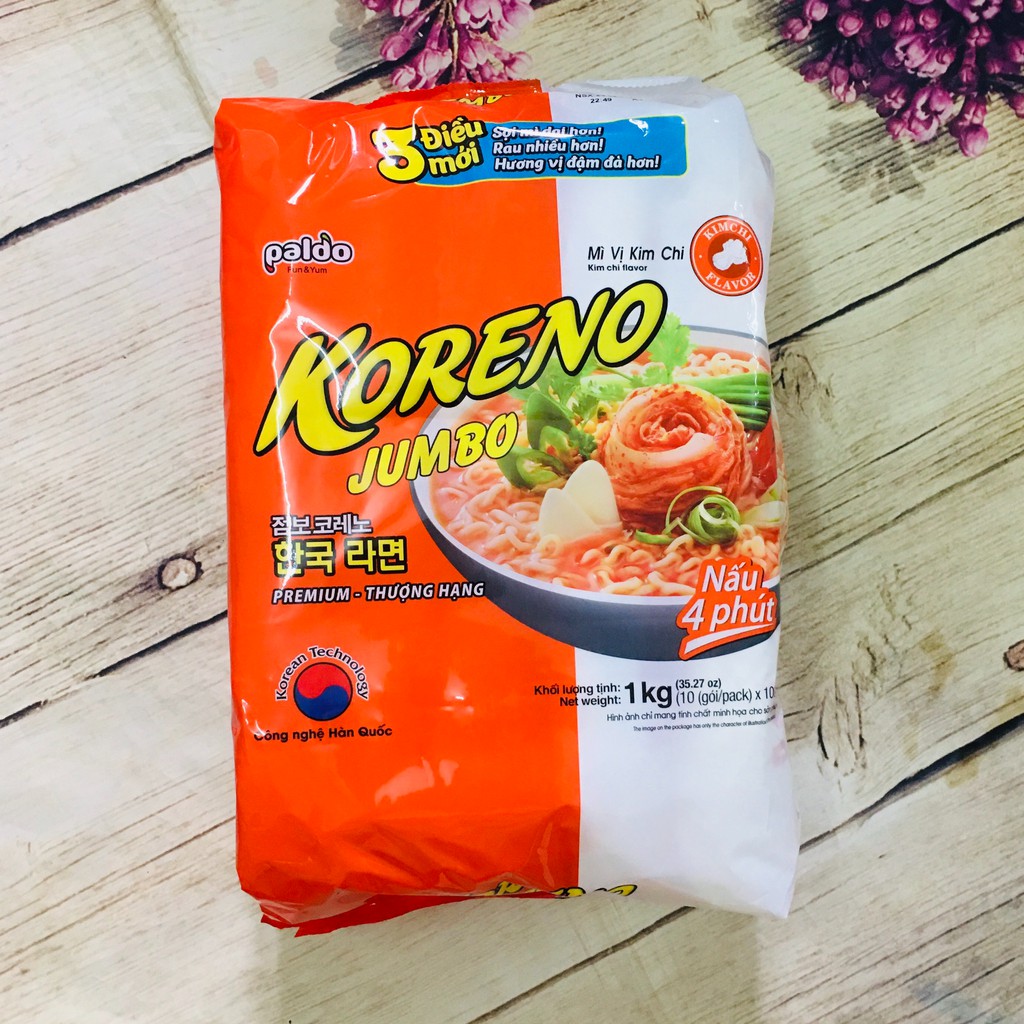 MÌ ĂN LIỀN KORENO JUMBO HÀN QUỐC 1KG (LỐC 10 GÓI)