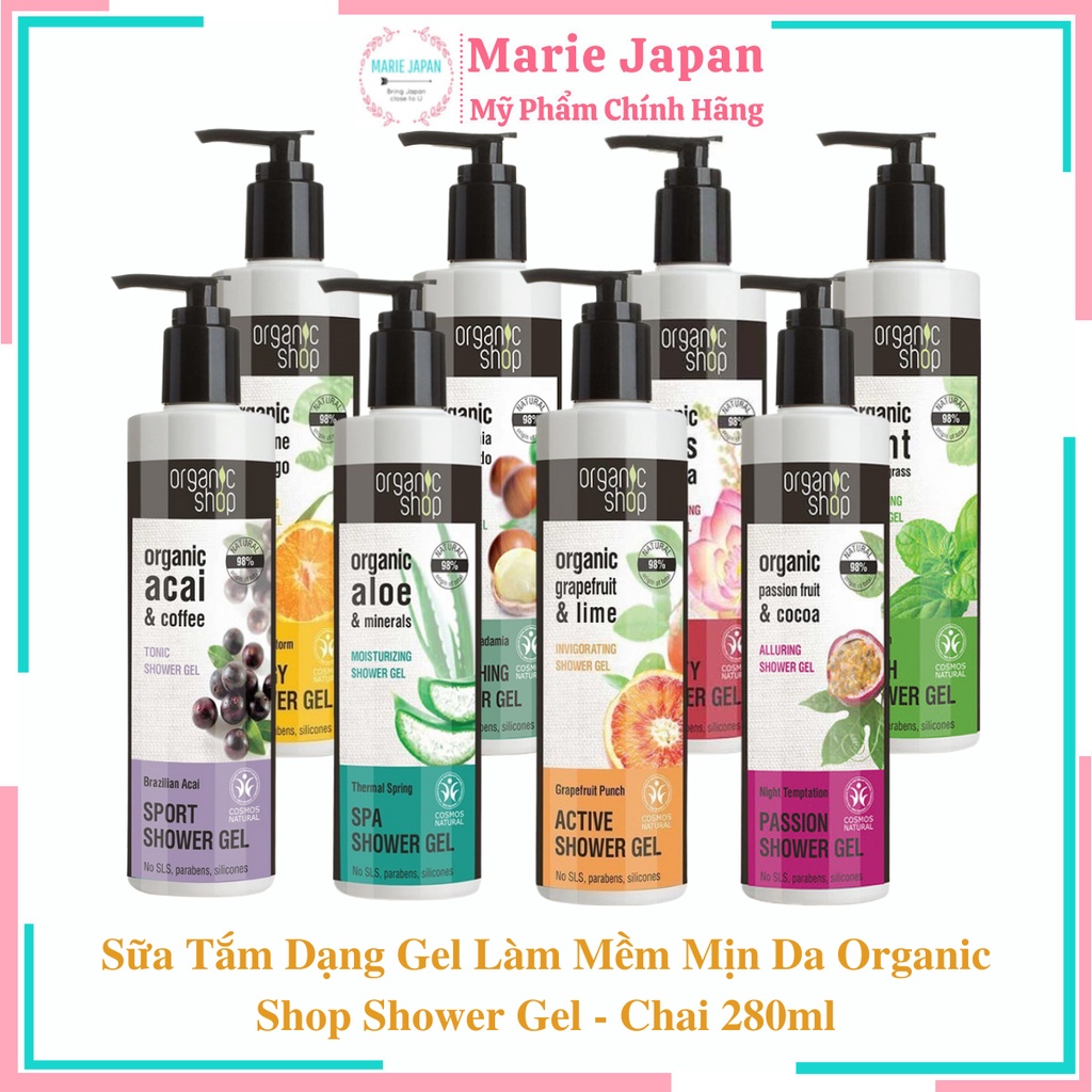 Sữa Tắm Dạng Gel Làm Mềm Mịn Da Organic Shop Shower Gel - Chai 280ml