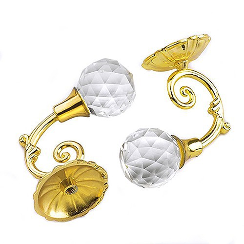 2 móc rèm cửa sổ dán tường đính đá thạch anh lớn sang trọng