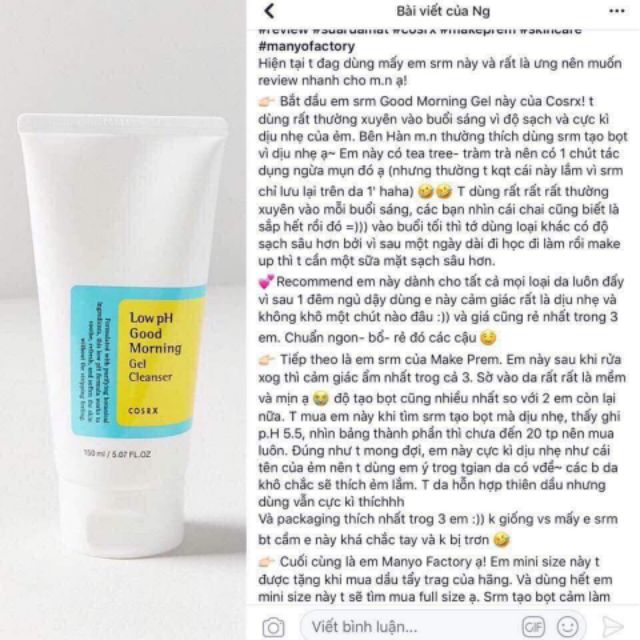 Sữa Rửa Mặt COSRX Low pH Good Morning Gel Cleanser | BigBuy360 - bigbuy360.vn