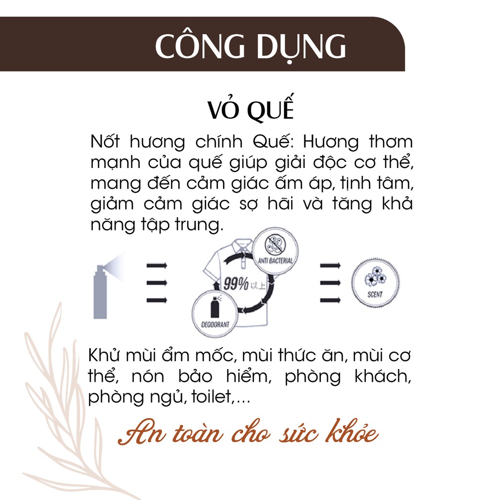 [KHÁNG KHUẨN] Tinh dầu xịt phòng kháng khuẩn Quế 24Care nguồn gốc thiên nhiên 100ml