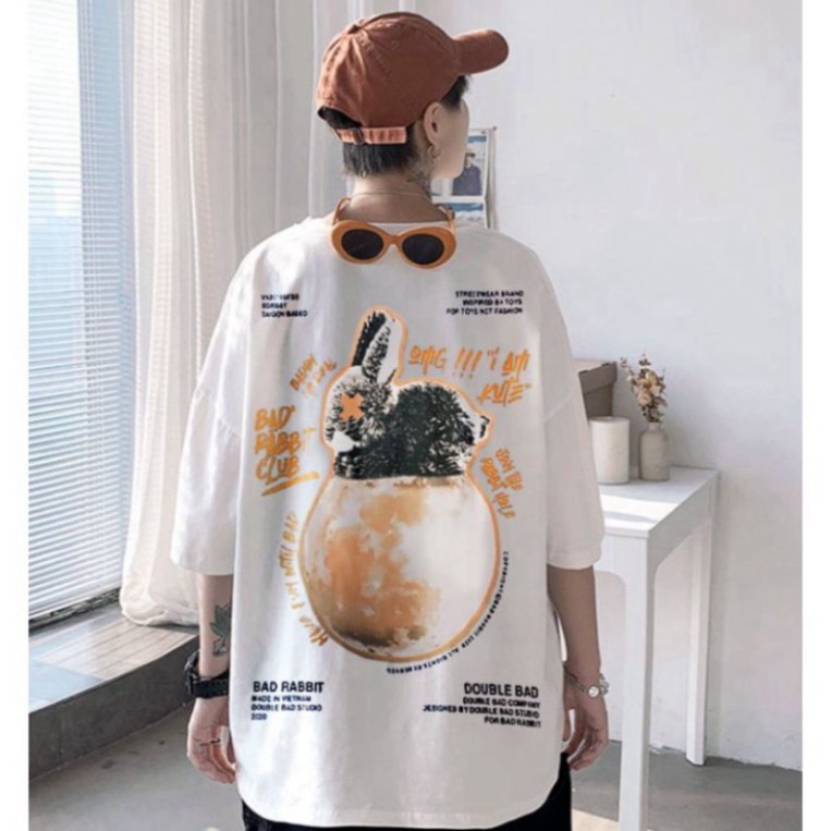 ÁO THUN, ÁO PHÔNG TAY LỠ UNISEX FORM RỘNG OVERSIZE MOON RABBITT M138 KL SHOP HP SHOP HONGTHUYSHOP