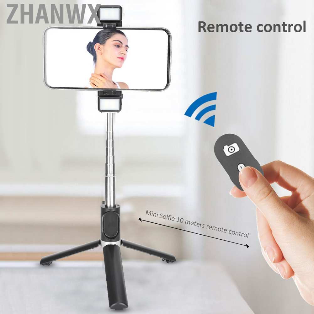 Zhanwx Tripod Selfie Stick with Light Mobile Phone Wireless Bluetooth Foldable Mini Stand | BigBuy360 - bigbuy360.vn