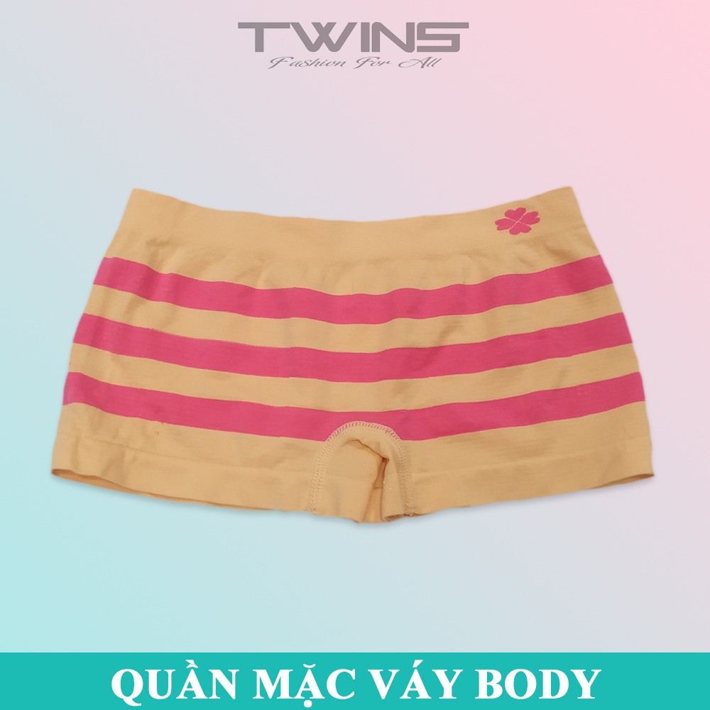 Quần lót mặc trong váy nữ họa tiết sọc ôm mông chống cuộn chất thun mềm mịn thoáng mát siêu co giãn freesize dưới 65kg