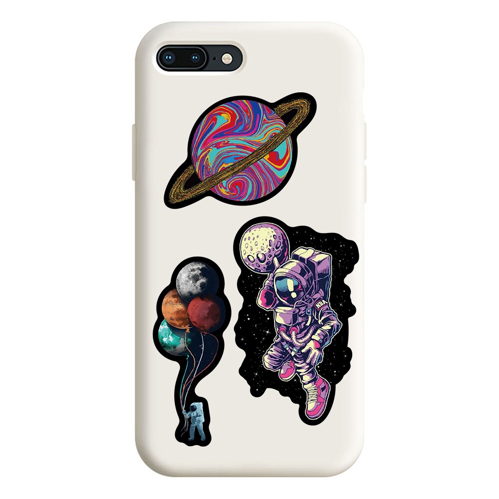 Bộ 50/25/10 Sticker Dán Trang Trí Ván Trượt/Vali/Xe Máy Hình Phi Hành Gia Graffiti