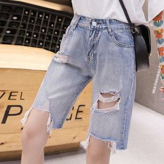 Quần jean lửng rách cá tính (Hàng oder chuẩn hình 100%)