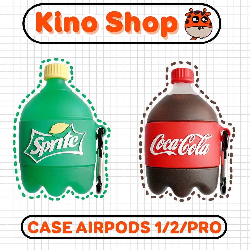 Vỏ ốp case airpod airpods chai nước ngọt coca sprite bảo vệ hộp tai nghe không dây bluetooth 1/2/Pro/i12/i9/i7/tws Kino