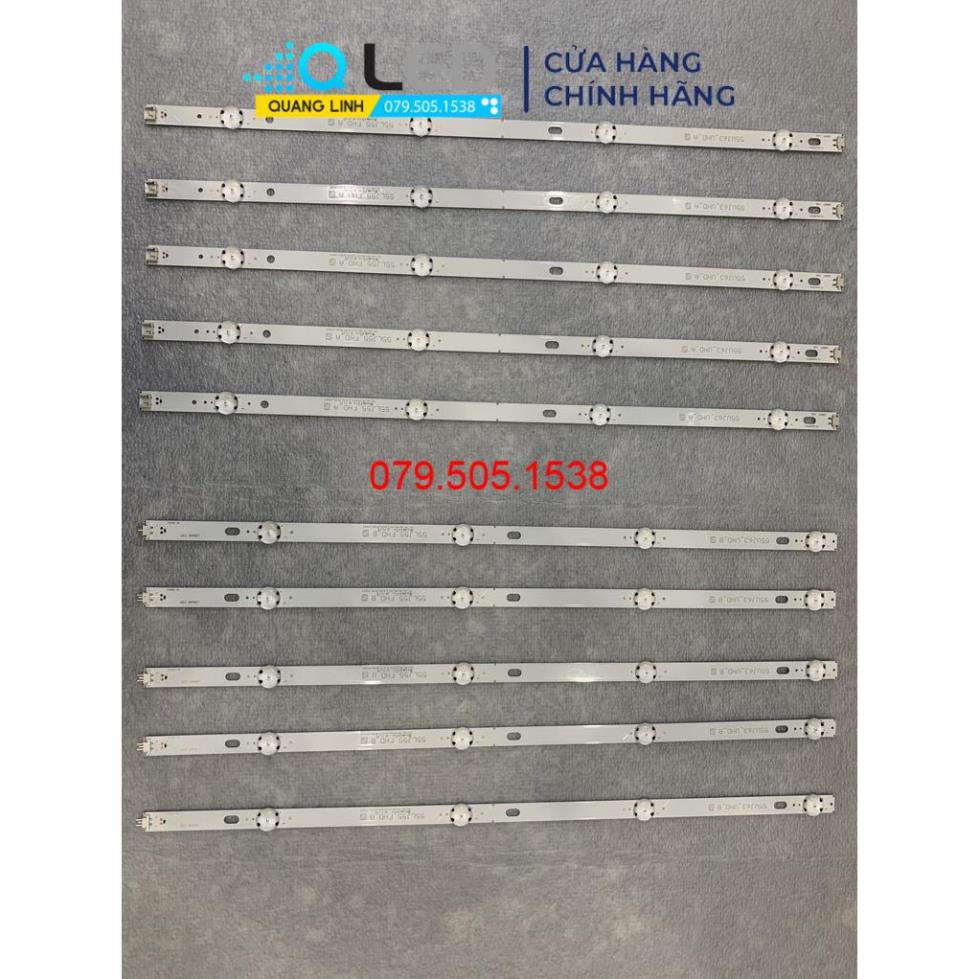 Thanh LED Tivi LG 55UJ - Lắp zin tivi LG 55UJ632,55LJ550  - 1 THANH 10 thanh (5 thanh A+ 5 thanh B) LED mới 100% nhà máy