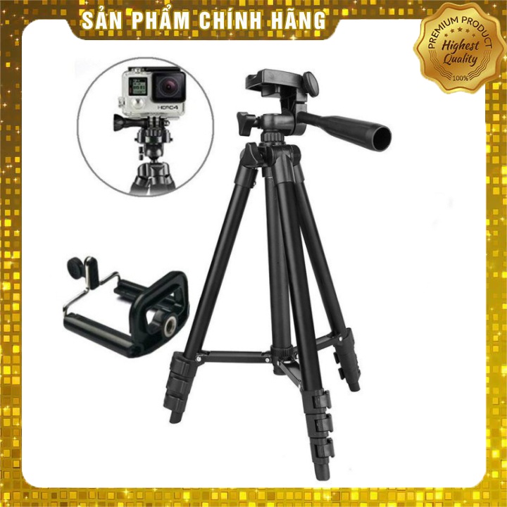 Giá Đỡ Quay Phim 3 Chân Máy Chụp Ảnh TF-3120 Tặng Kèm Miếng Kẹp Điện Thoại Dùng Để Livestream, Chụp Ảnh, Quay Tiktok