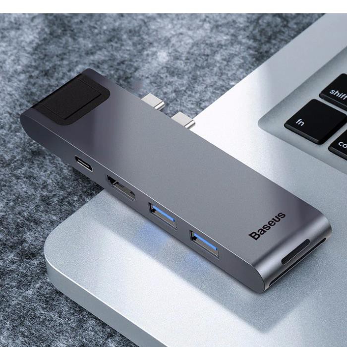 HUB sạc nhanh thông minh 7 in 1 chính hãng Baseus Thunderbolt Dual Type-C đa chức năng dành cho Macbook Pro