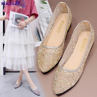 Giày Búp Bê Phối Ren Lưới Thoáng Khí Thời Trang Nữ Size 35-41 42