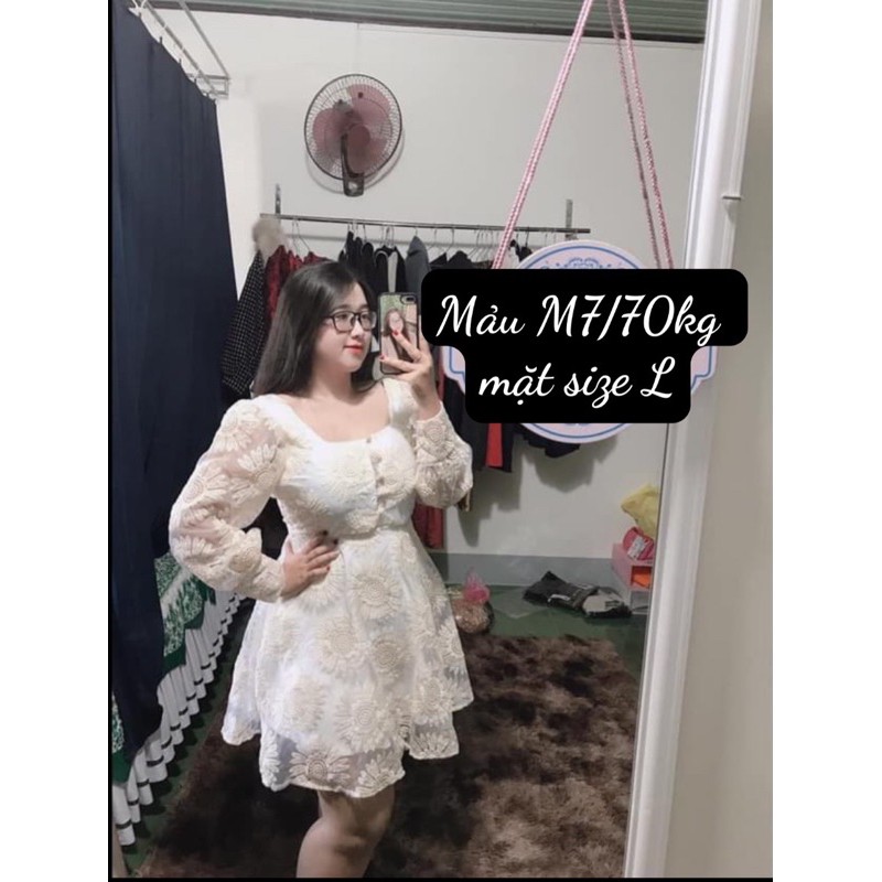 Đầm ren hoa cúc #bigsize 60kg đến 90kg