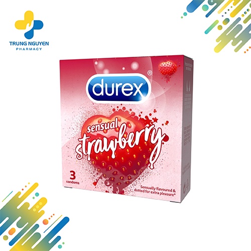 Bao cao su Durex Sensual Strawberry (Hộp 3 cái)