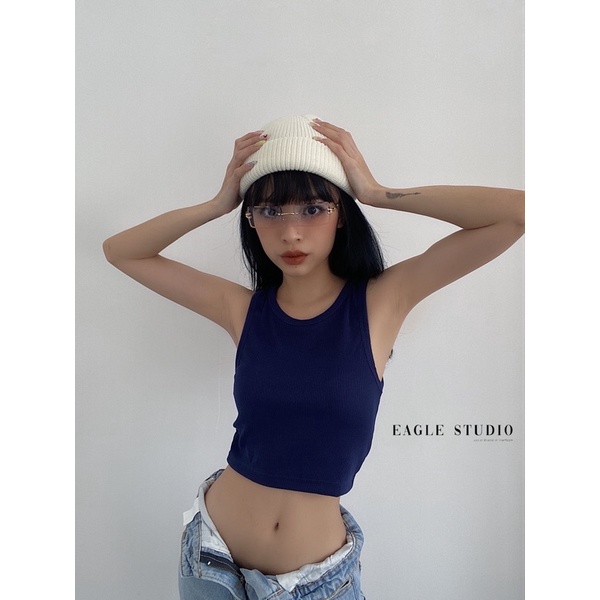 Áo ba lỗ nữ trơn dáng croptop chất thun gân Mỹ ( Basic TankTop)