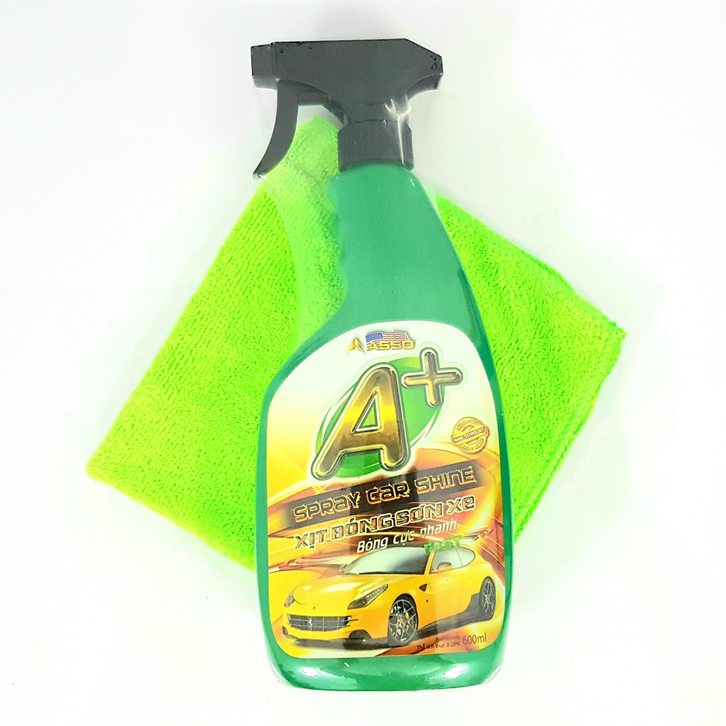 [CÓ KÈM KHĂN] BÓNG SƠN NHANH ASSO A+ SPRAY CAR SHINE 600ML