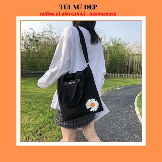 [Ảnh Thật -Vải Dày] Túi tote Vải canvas mềm Đẹp Cực Hot có khóa miệng đựng vừa a4 tặng quà xinh