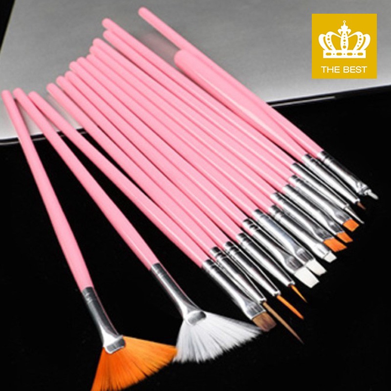 [Hàng mới về] Set 15 cọ vẽ móng tay nghệ thuật dễ sử dụng tiện lợi