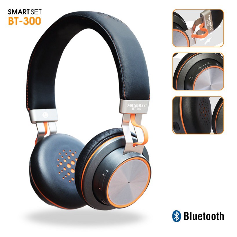 Tai nghe không dây chụp đầu Bluetooth SoundMax BT300 Hàng chính hãng