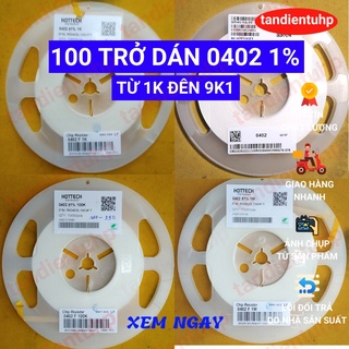 Trở dán 0402 1% trị số từ 1k đến 9k1