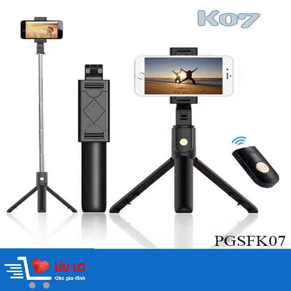 Gậy chụp hình tự sướng 3 chân Bluetooth K07 | BigBuy360 - bigbuy360.vn