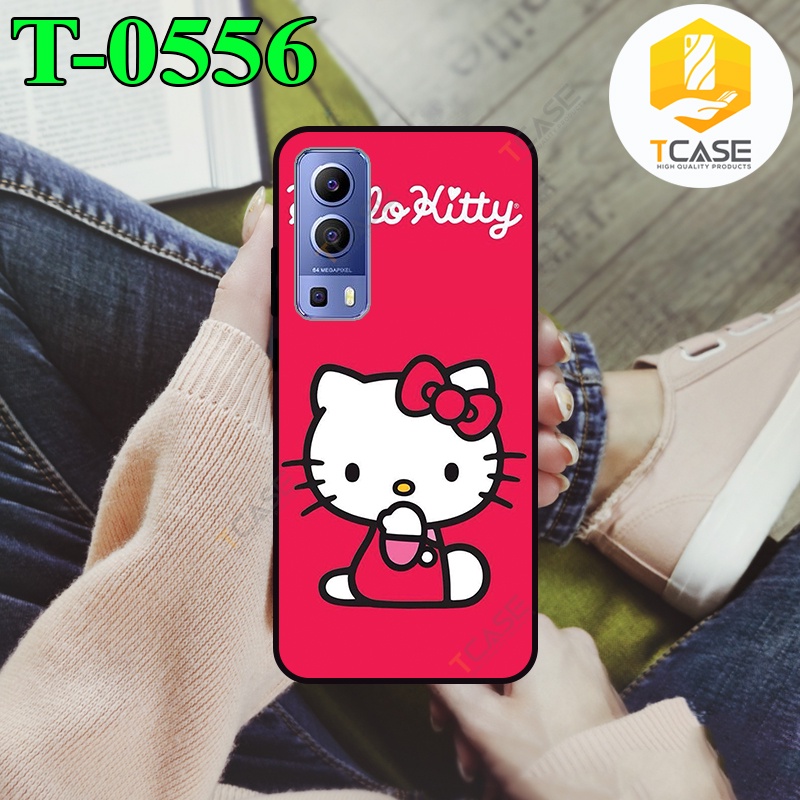 Ốp lưng nhám chống sốc in hình dành cho Vivo Y72 5G, Y52 5G, IQOO Z3 in hình Hello Kitty