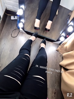 Quần kaki rách nhiều kiểu 