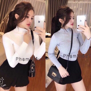 Áo len tăm cổ 3 phân Quảng Châu - kèm ảnh thật