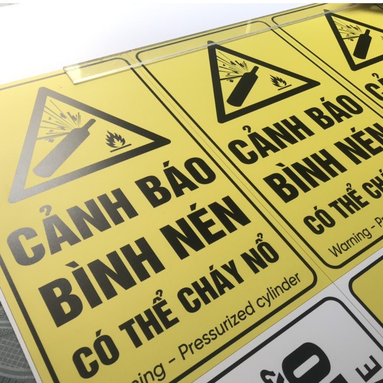 Biển cảnh báo bình khí nén 30x50cm