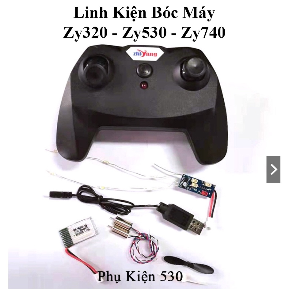 Link Kiện Bóc Hộp Máy Bay Điều Khển Zy320 | Zy-530 | Zy740. Tay Điều Khiển, Mạch Thu Sóng. Motor