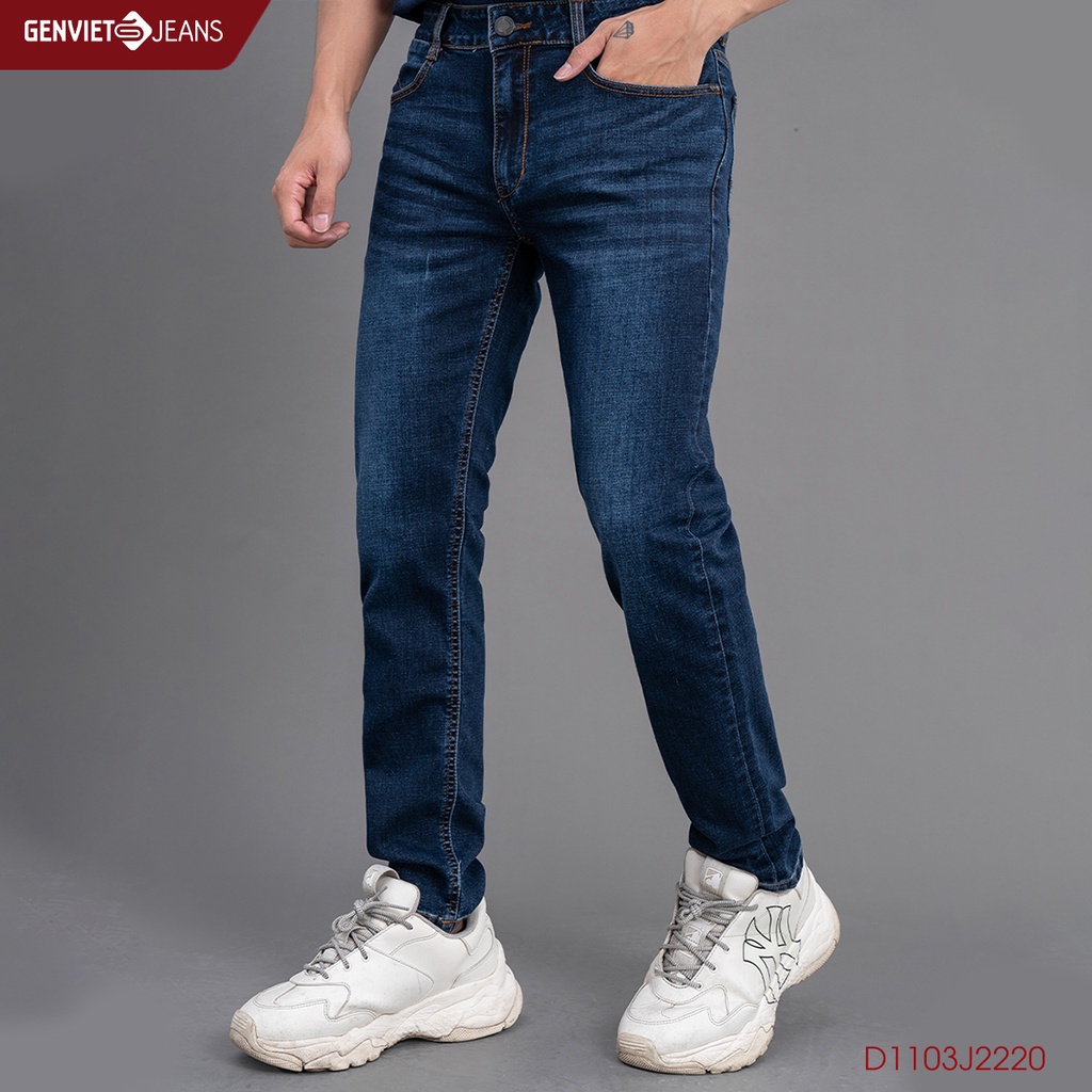 Quần Jeans Nam Genviet Bò Denim Cao Cấp Ống Col Cơ Bản D1103J2220