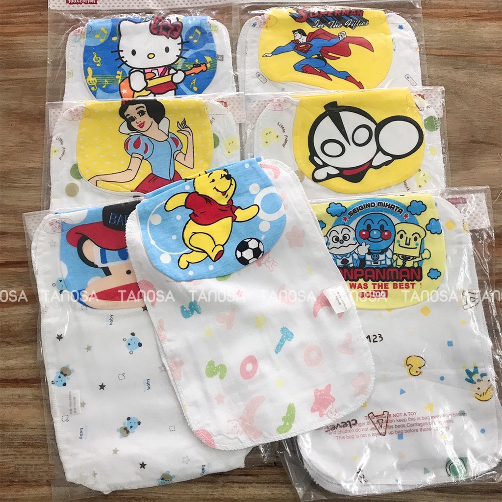 TANOSA KIDS Sét 2 khăn lót thấm mồ hôi cho bé xô bông hữu cơ 2 lớp