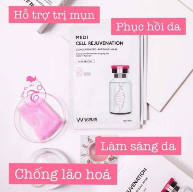 [1 MIẾNG]MẶT NẠ TRẺ HÓA DA WONJIN MEDI CELL REJUVENATION MASK