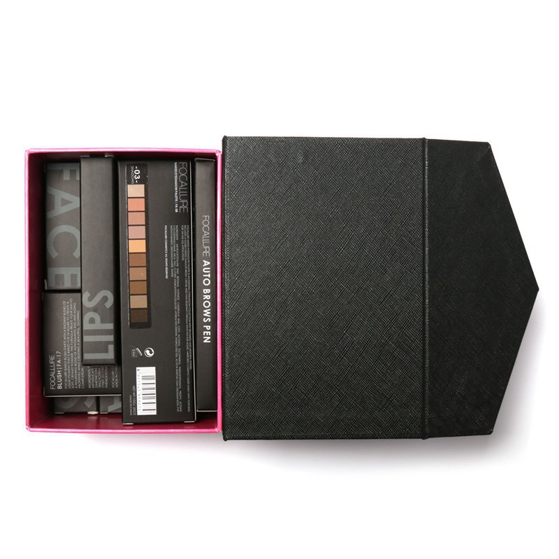Bộ trang điểm FOCALLURE 8 món cơ bản tiện dụng Son môi Kẻ mắt dạng lỏng mascara Bóng mắt chì kẻ mày Bột màu tự nhiên Son bóng mờ Má hồng Hộp trang điểm