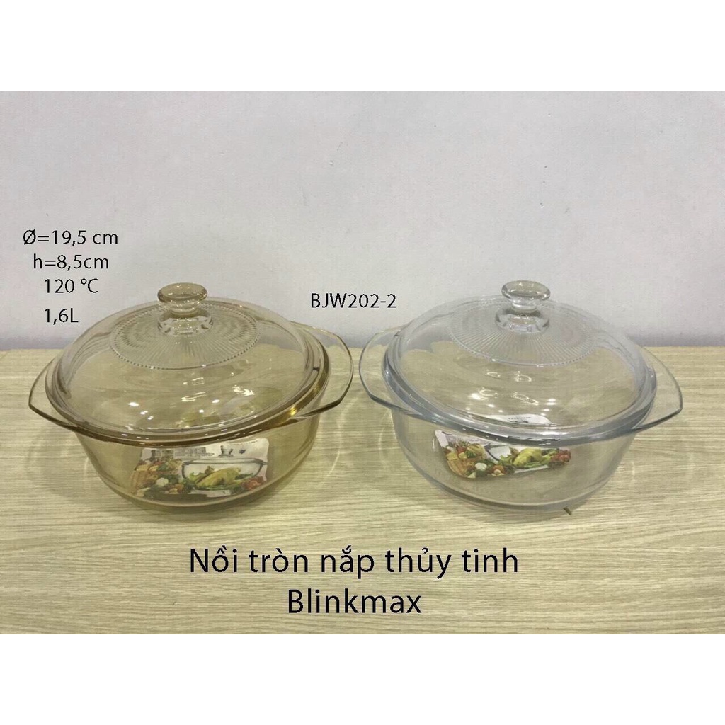 Nồi Âu Thủy Tinh Vuông / Tròn Trắng Có Nắp Đựng Cơm , Canh - Nồi Thuỷ Tinh quay lò vi sóng , chịu nhiệt 140 độ C