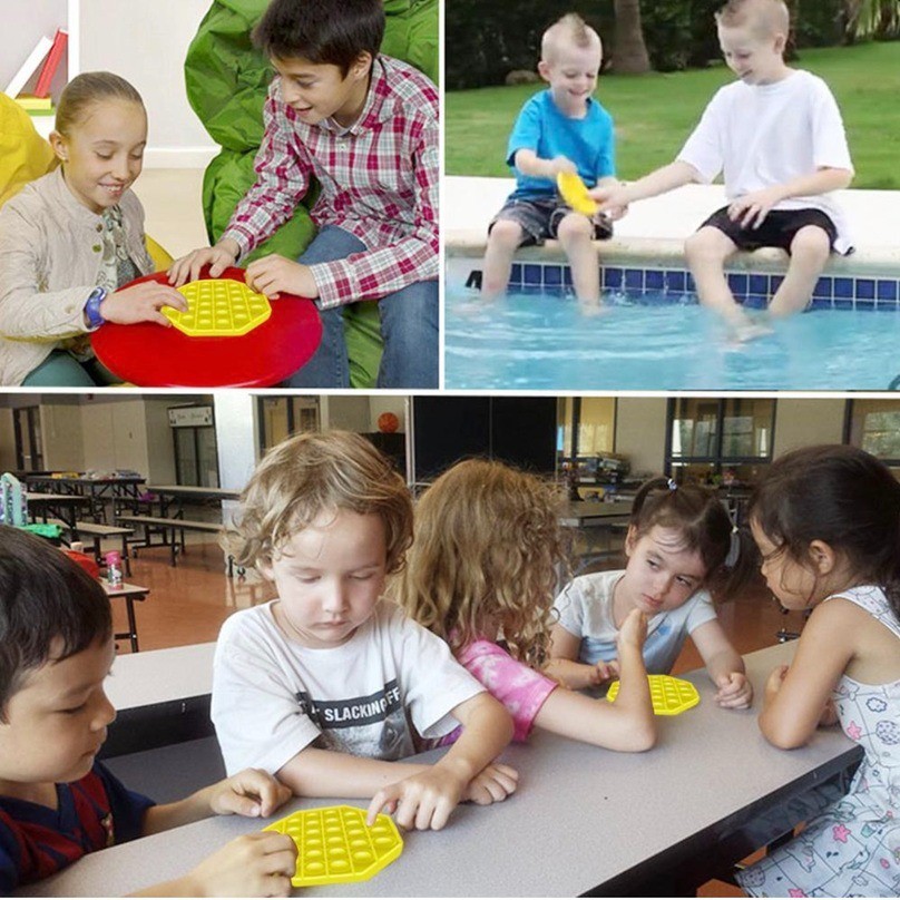 Pop Its Round Fidget Toy Push Bubble Stress Relief Kids Pop It Tiktok Đồ chơi bóp bong bóng giúp giải tỏa căng thẳng vui nhộn dành cho bé