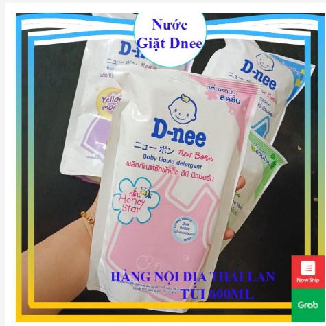 Sỉ Thùng 12 túi nước giặt quần áo trẻ sơ sinh DNEE NEW BORN d-nee túi 600ml Thái Lan