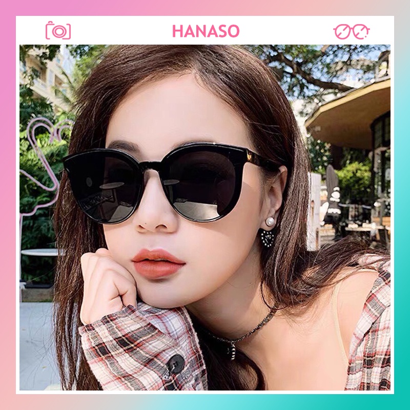 Kính mát nam nữ mắt mèo cute đẹp giá rẻ phong cách Ulzzang chống tia UV HANASO 035
