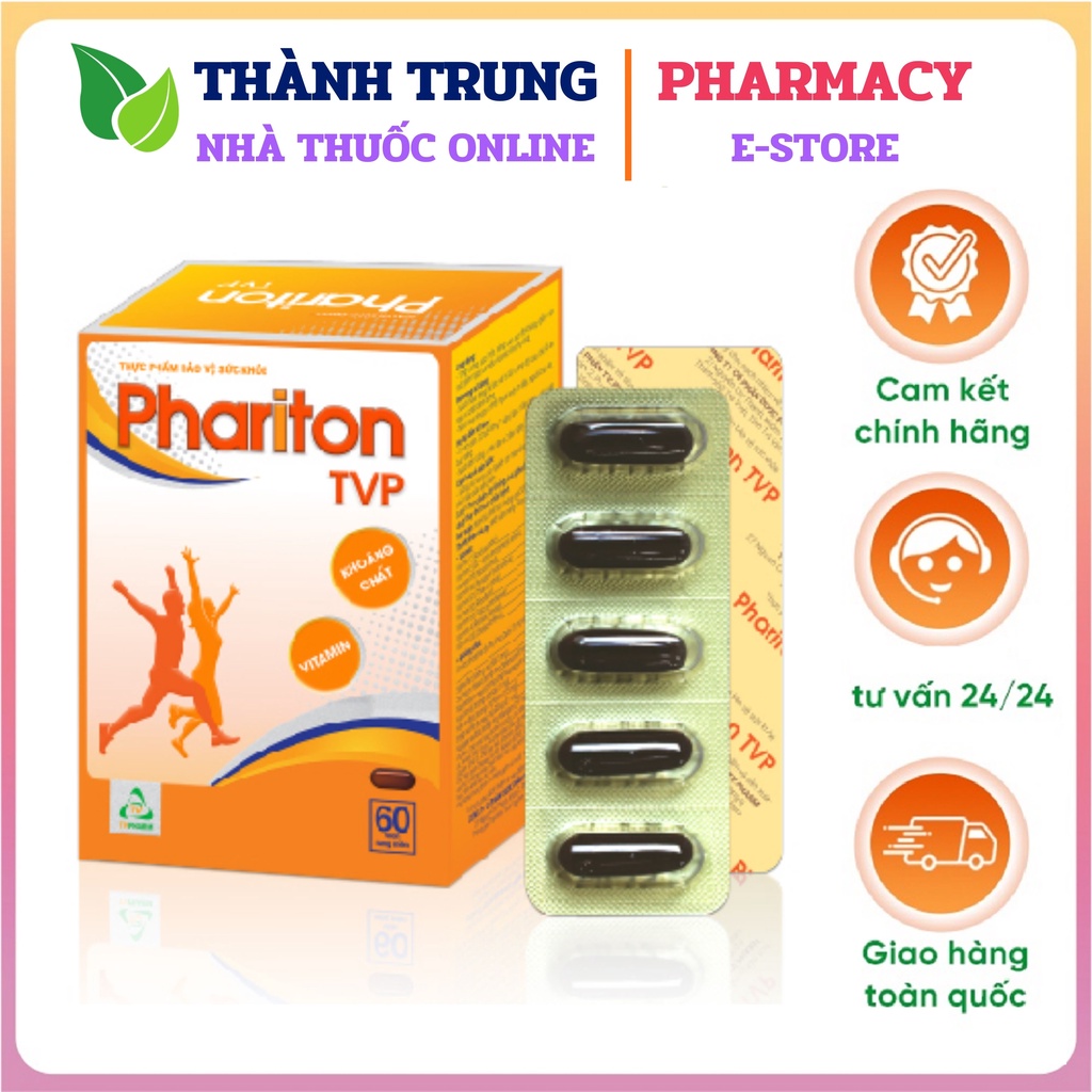 Viên uống bổ sung vitamin Phariton TVP hộp 60 viên - hàng VN chất lượng cao