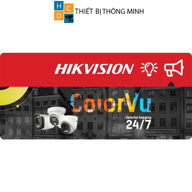 Camera Hikvision 2mp có màu ban đêm DS-2CE70DF3T-FS đèn trợ sáng 20m tích hợp mic vỏ kim loại