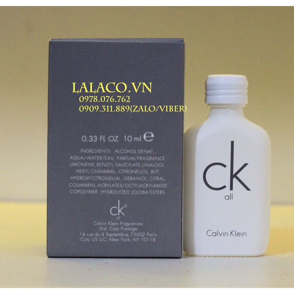 Nước hoa mini Calvin Klein CK All 10ml | Thế Giới Skin Care