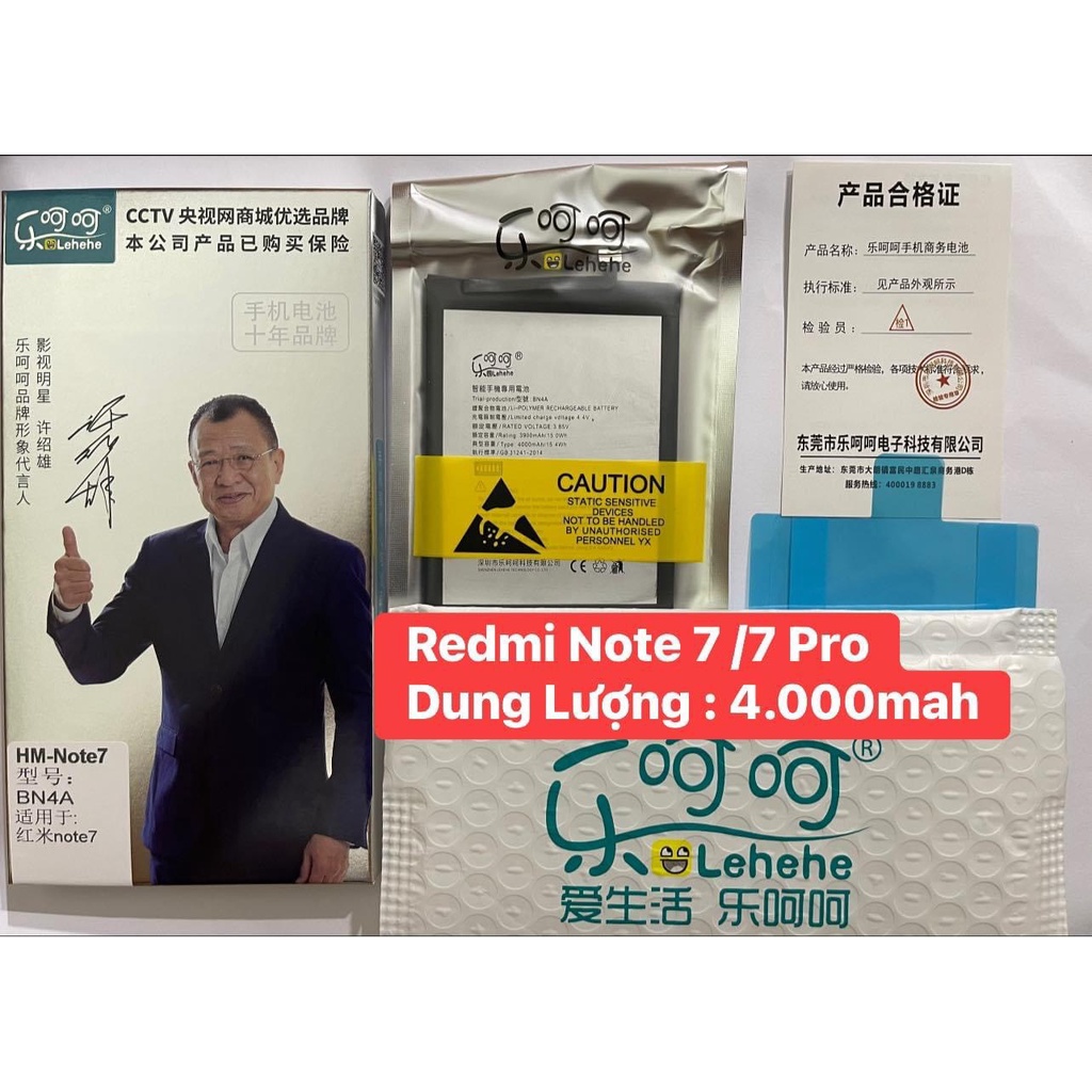 Pin BN4A Xiaomi redmi note 7/7 pro Chính Hãng Lehehe 4.500Mah