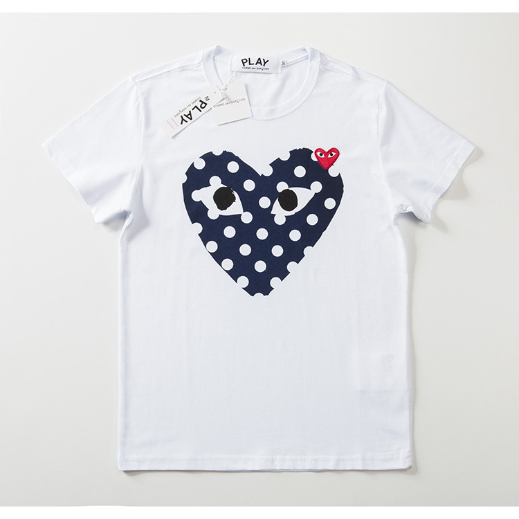 Áo mùa hè CDG PLAY Áo thun Cotton ngắn tay in hình Unisex