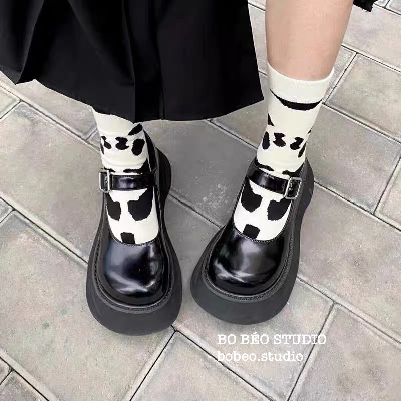 (HÀNG ORDER) GIÀY ULZZANG MARY JANE ĐẾ BỰ 4.5CM - LEATHER SPONG MARY JANE SHOES
